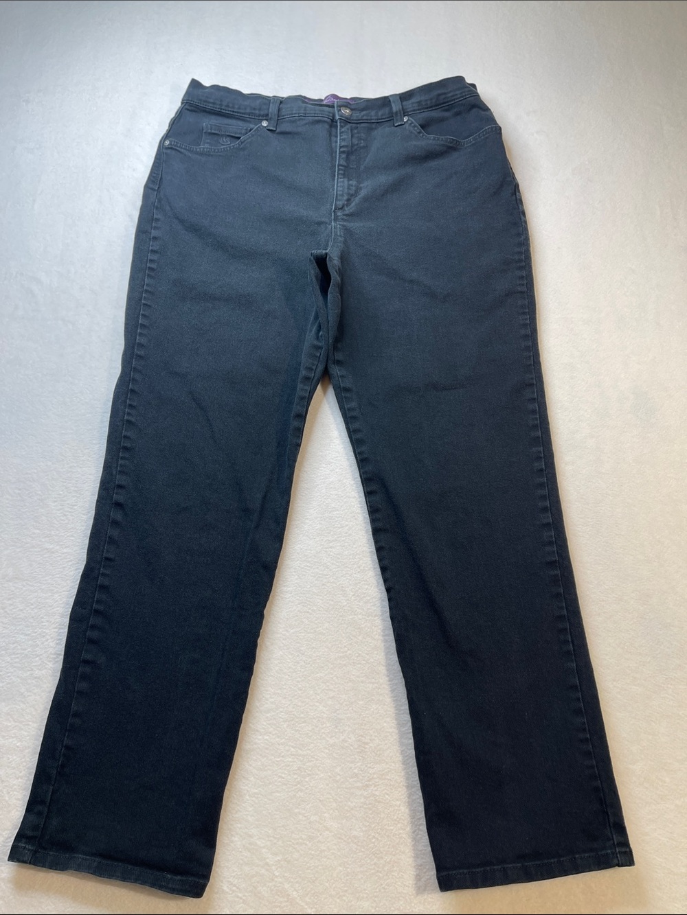 Gloria Vanderbilt Black Straight Leg Jeans WOMENS SIZE 16 DENIM